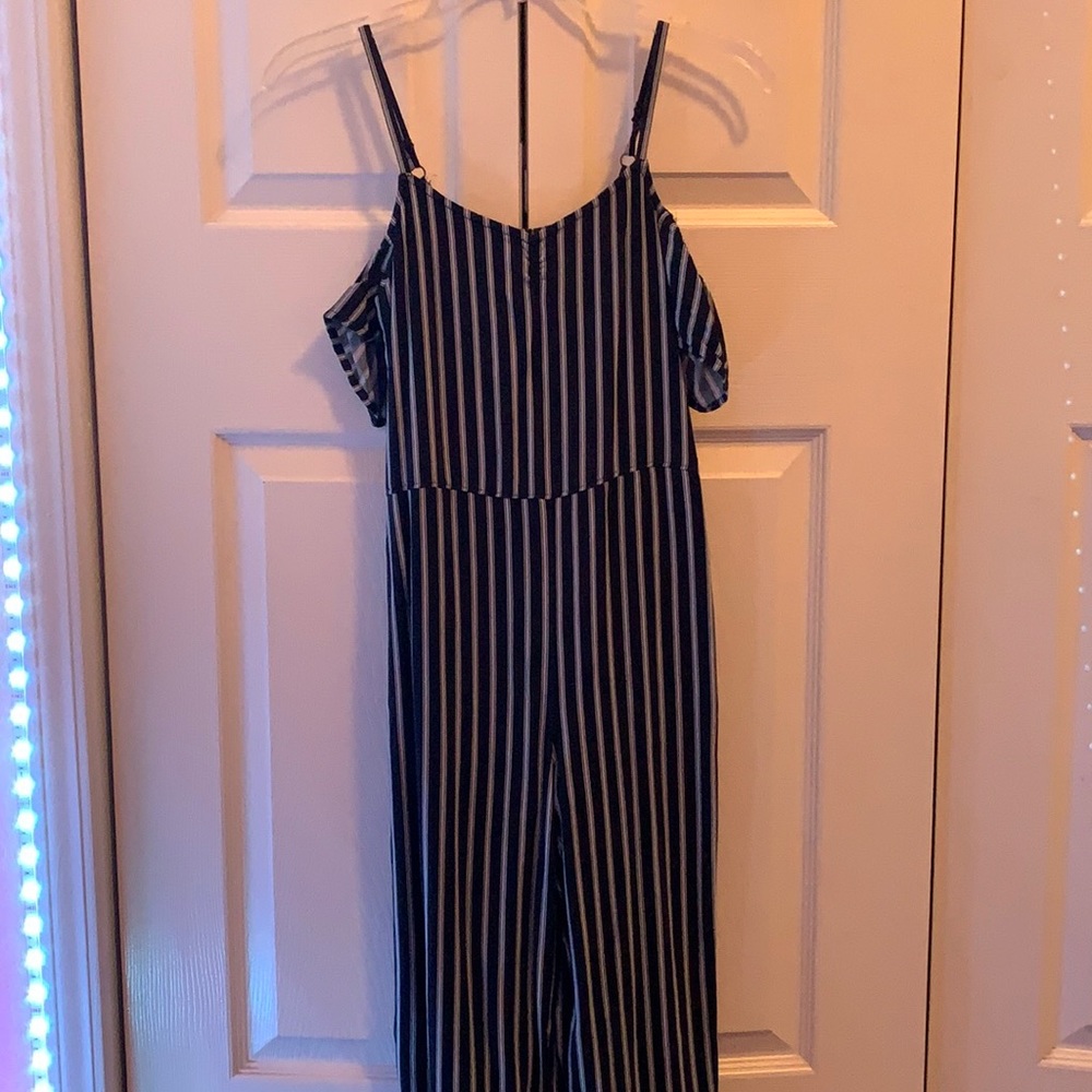 Abercrombie Kids striped jumpsuit with pockets